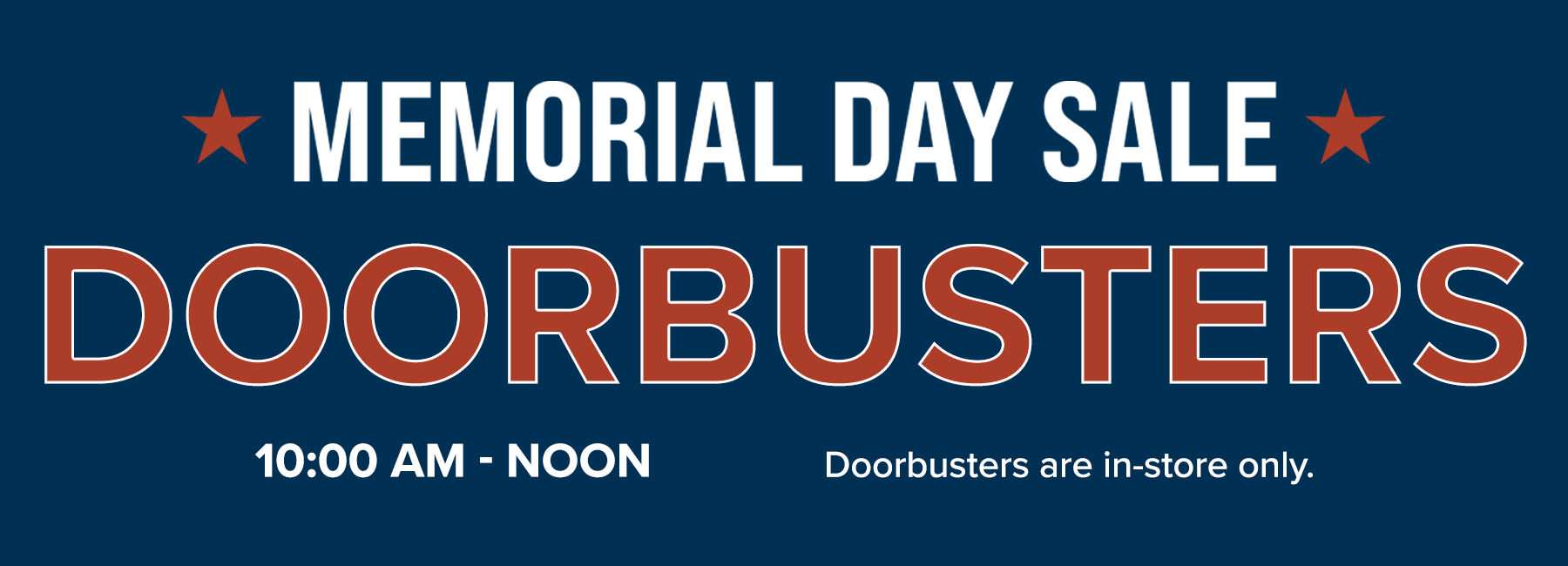 Doorbusters Announcement Memorial Day May 2025