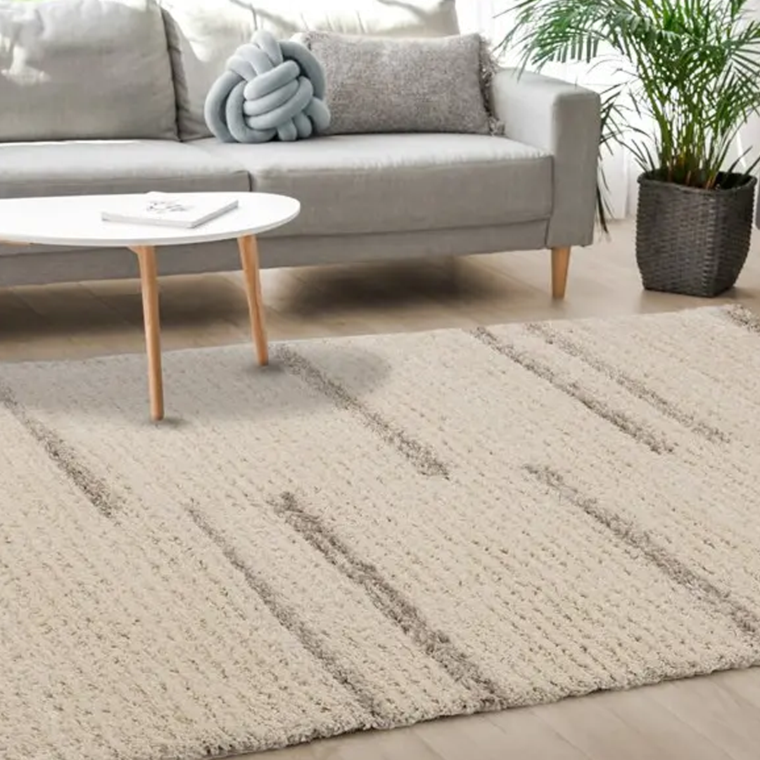 Striped Cream Rug 