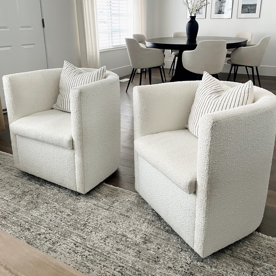 Becca Boucl Swivel Chairs