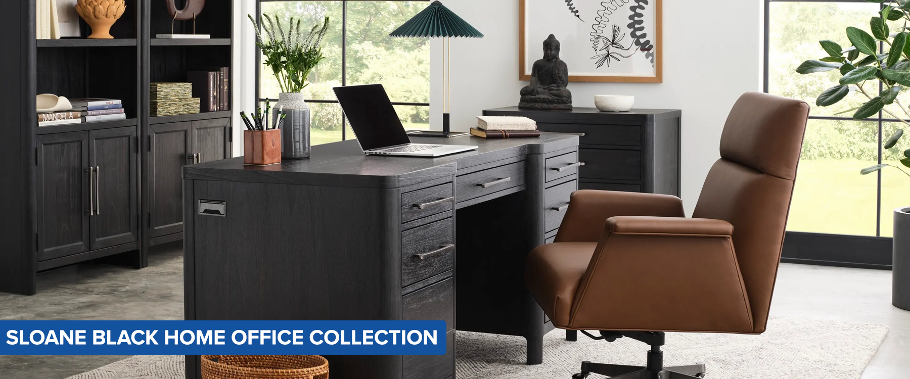 Sloane Black Home Office Collection Stripe