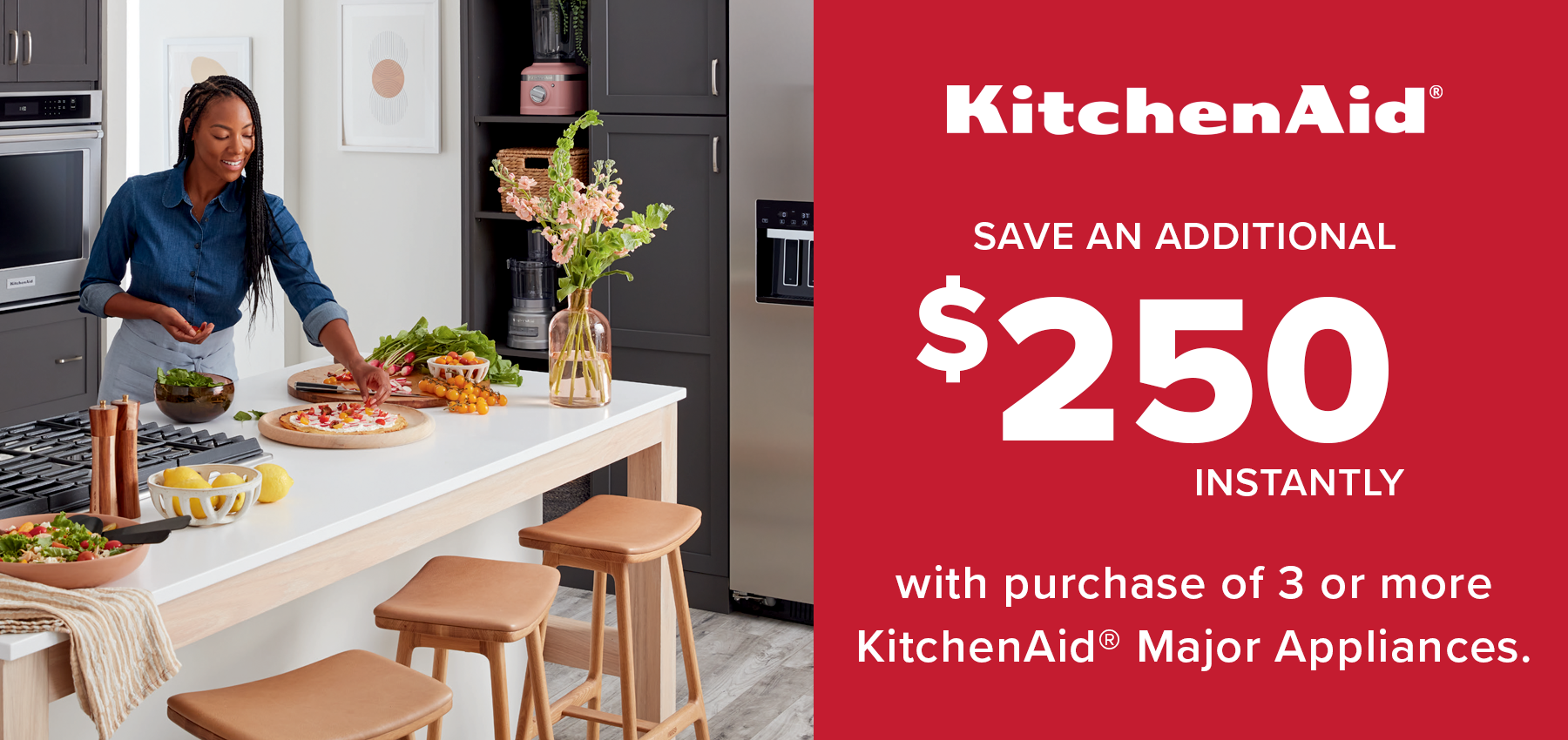 Save $250 on KitchenAid Major Appliances Stripe March 2025