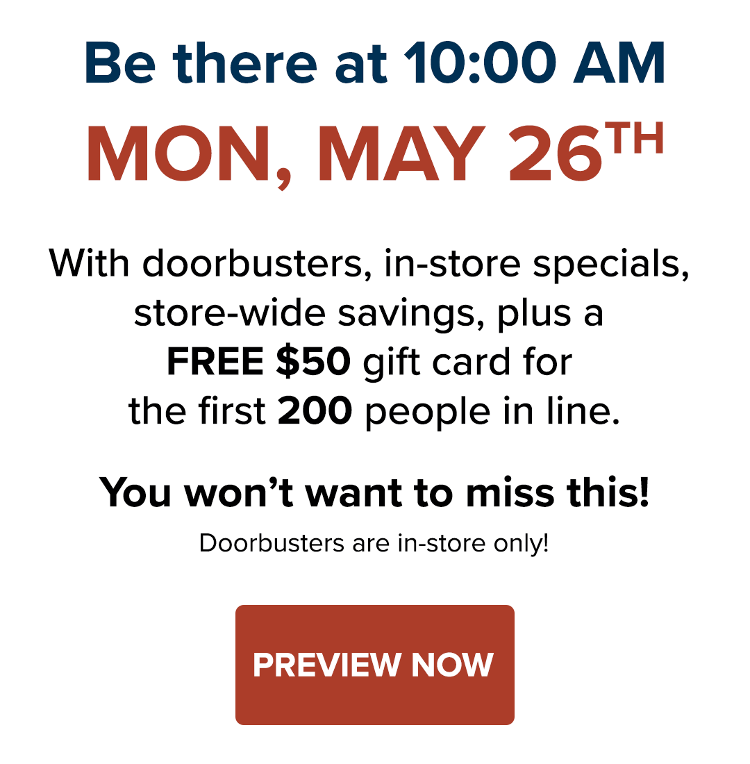 Doorbusters Announcement Memorial Day 2025
