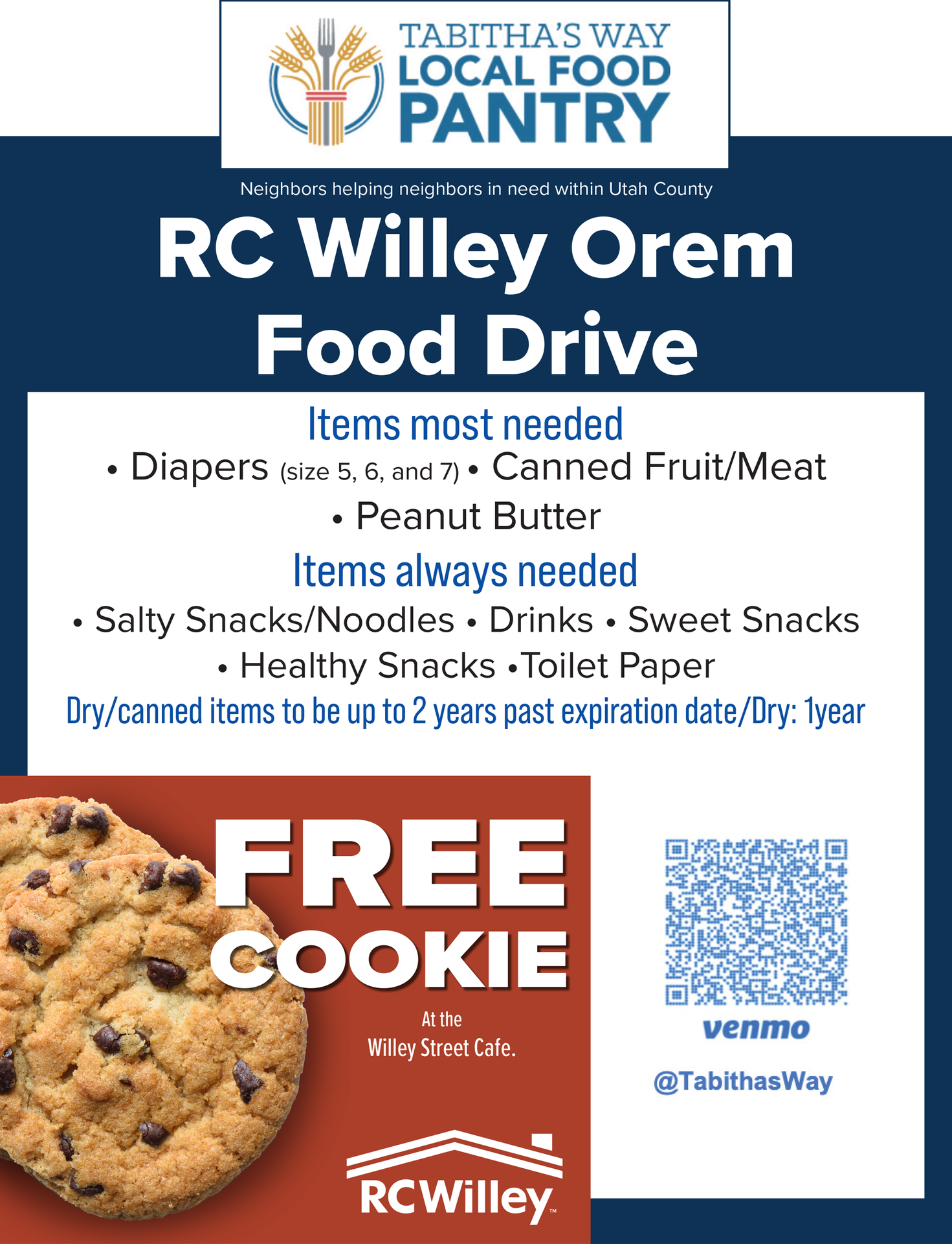 Tabitha Food Pantry at RC Willey Orem Header