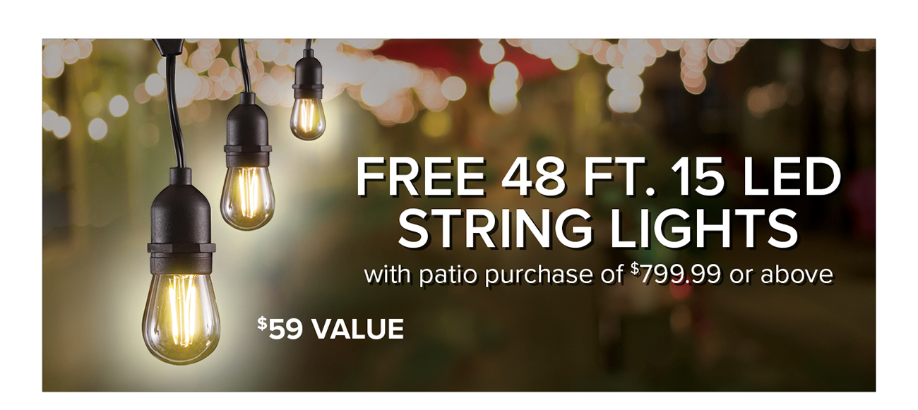 FREE 48 FT. 15 LED STRING LIGHTS