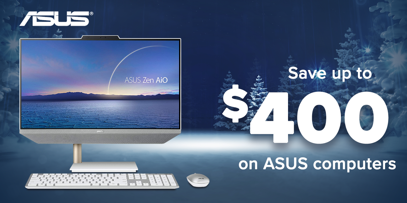 Save up to $400 on ASUS computers Stripe