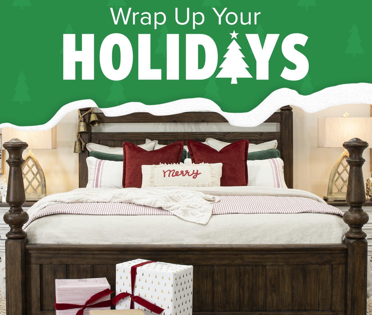 Wrap Up Your Holidays Christmas Bedroom Header 