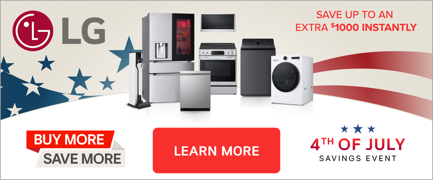 LG 4th of July Savings Event Stripe June 2025
