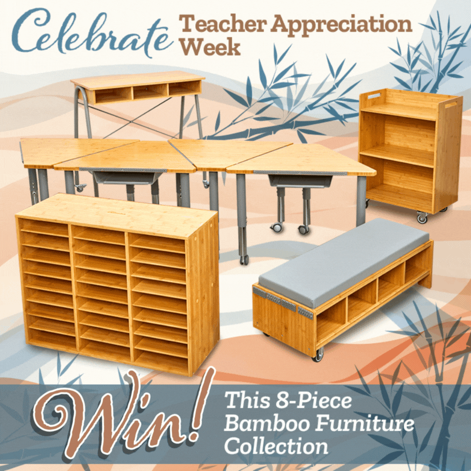 Celebrate Teacher Appreciation Week - Win this 8-Piece Bamboo Furniture Collection