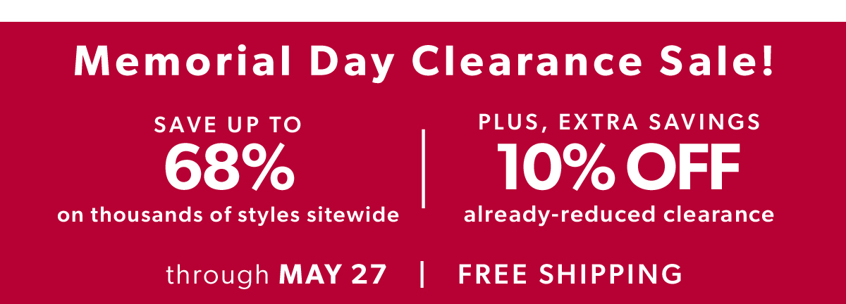 Save Up To 68% Plus 10% Off Clearance