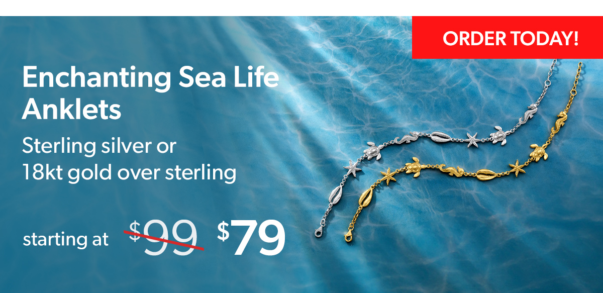 Sea Life Anklets. Starting at $79