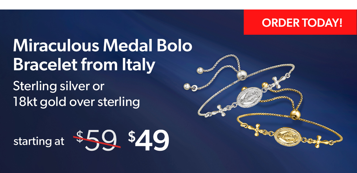 Miraculous Medal Bolo Bracelet from Italy