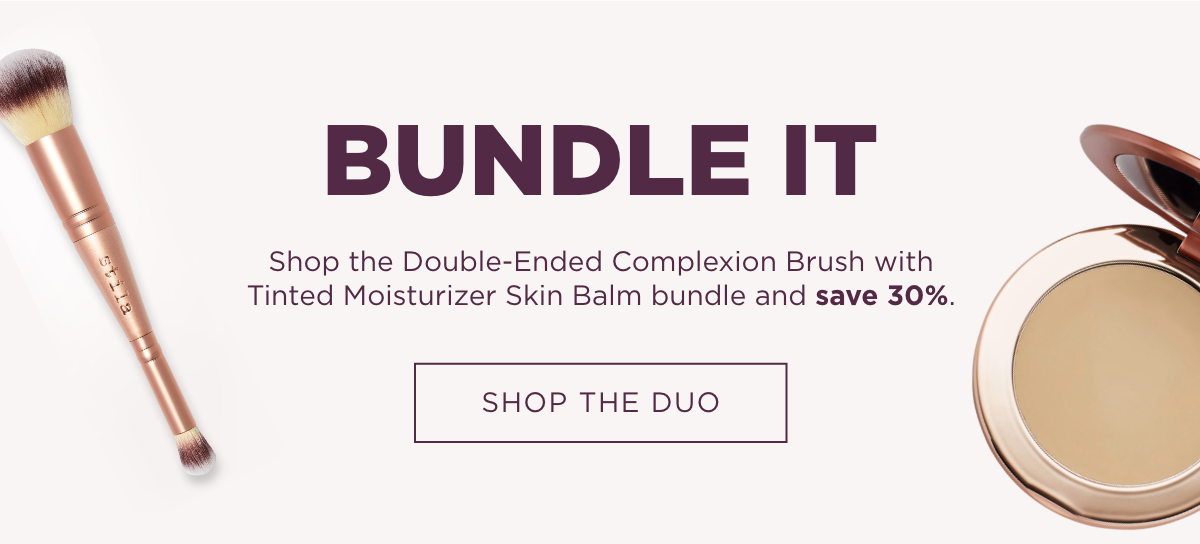 Shop the Double-Ended Complexion Brush with Tinted Moisturizer Skin Balm bundle and save $16. | Shop The Duo 