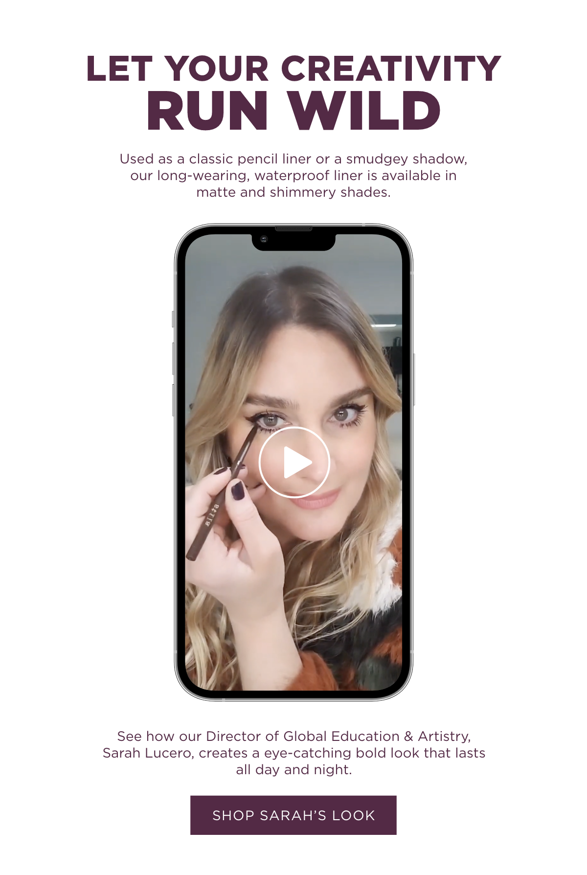 See how our Director of Global Education & Artistry, Sarah Lucero, creates an eye-catching bold look that lasts all day and night | SHOP SARAH'S LOOK