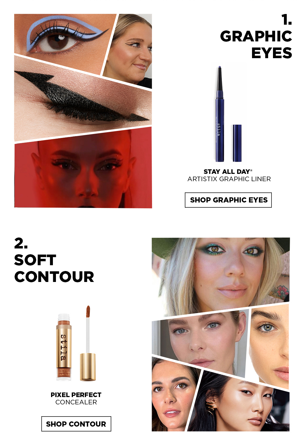 Graphic Eyes: ArtiStix | Soft Contour: Pixel Perfect Concealer