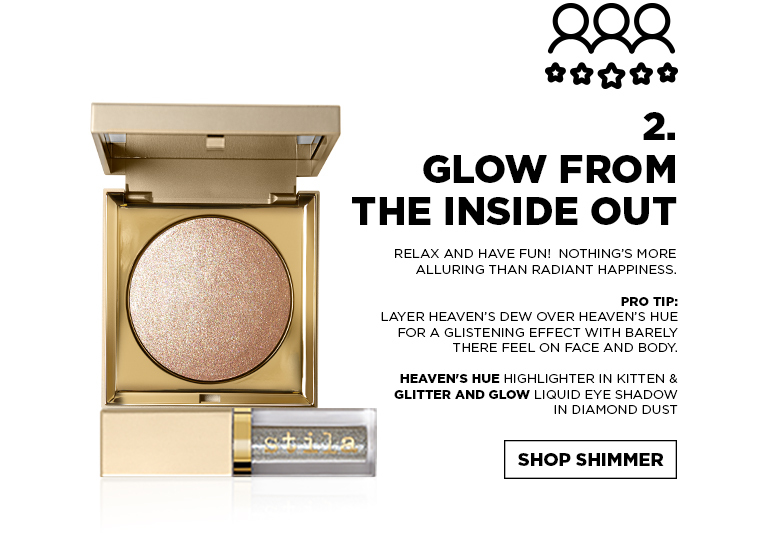 Glow From the Inside Out | Layer Heaven's Few over Heaven's Hue for a glistening effect with barely there feel on face and body | Shop Shimmer