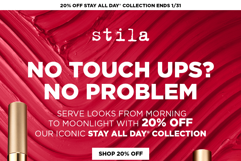 Serve looks from morning to moonlight with 20% off our iconic stay all day collection