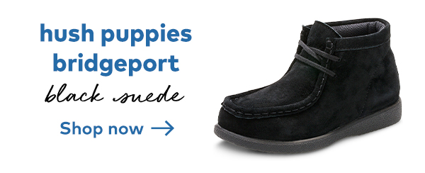 hush puppies bridgeport. black suede. shop now -->