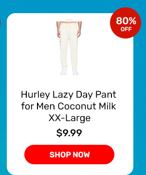 Hurley Lazy Day Pant for Men Coconut Milk XX-Large