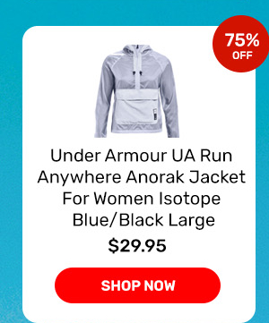 Under Armour UA Run Anywhere Anorak Jacket For Women Isotope Blue/Black Large