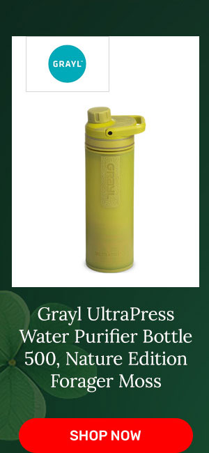 Grayl UltraPress Water Purifier Bottle 500, Nature Edition Forager Moss