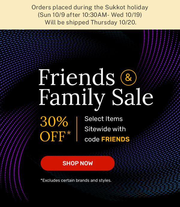 Friends & Family Sale | 30% OFF