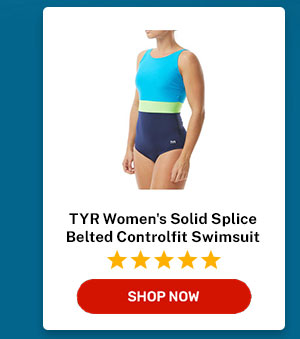 TYR Women's Solid Splice Belted Controlfit Swimsuit