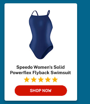 Speedo Women's Solid Powerflex Flyback Swimsuit 26 Navy