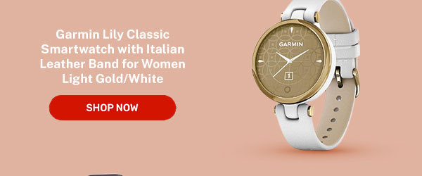 Garmin Lily Classic Smartwatch with Italian Leather Band for Women