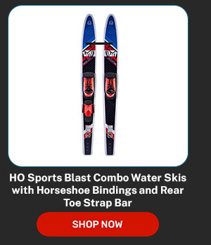 HO Sports Blast Combo Water Skis with Horseshoe Bindings and Rear Toe Strap Bar 