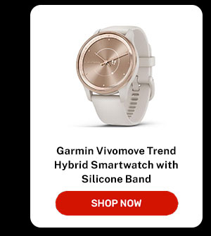 Garmin Vivomove Trend Hybrid Smartwatch with Silicone Band Peach 