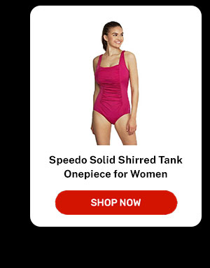 Speedo Solid Shirred Tank Onepiece