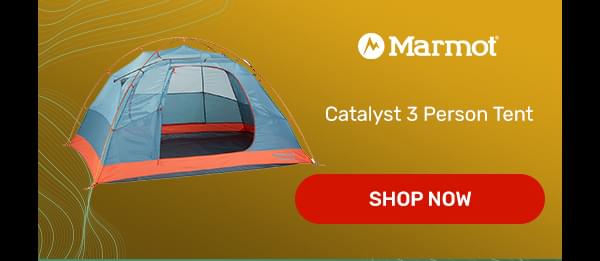 Marmot Catalyst 3 Person Tent, Red Sun/Cascade Blue