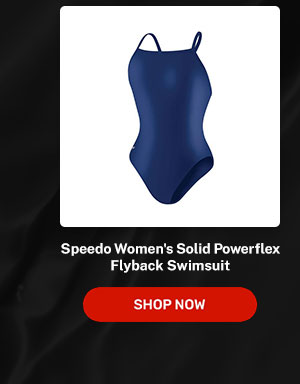 Speedo Women's Solid Powerflex Flyback Swimsuit 26 Navy