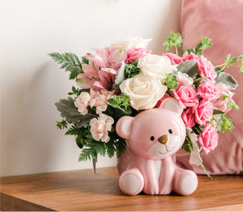 Teleflora's Precious Pink Bear Bouquet