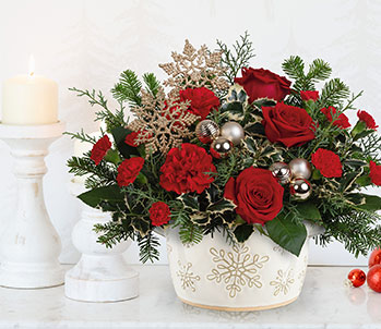 Teleflora's Snowflke Symphony Centerpiece