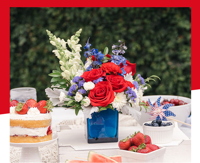 Teleflora's Red, White, & Blooms Bouquet