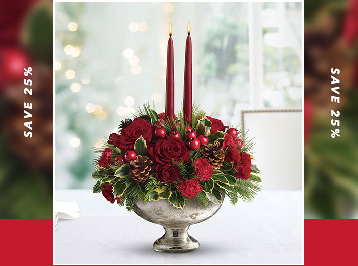 Teleflora's Mercury Glass Bowl Bouquet