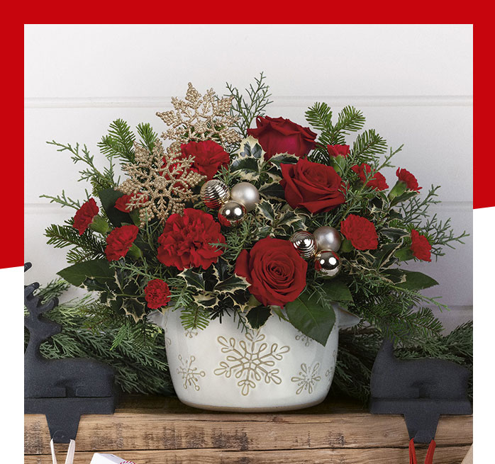 Teleflora's Snowflke Symphony Centerpiece