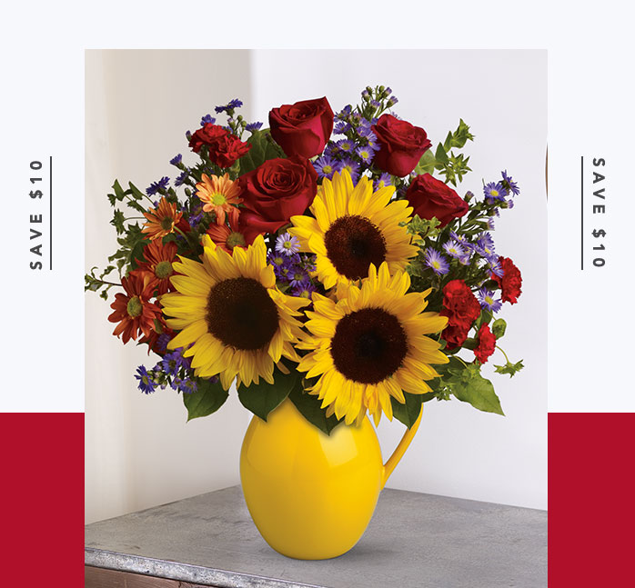 Teleflora's Sunny Day Pitcher of Joy