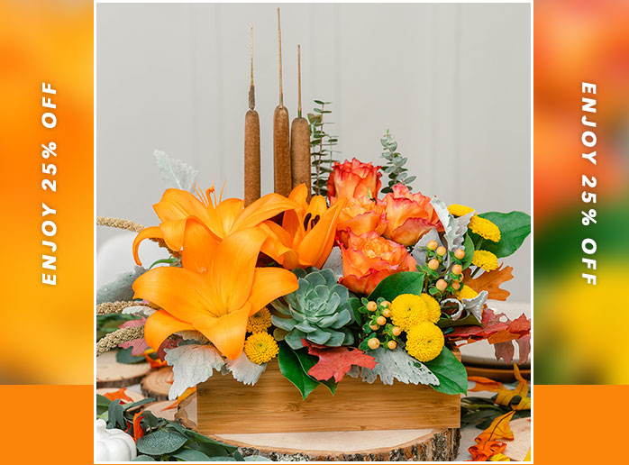 Teleflora's Fall Bamboo Garden