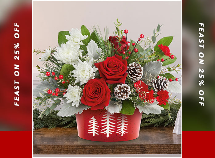 Teleflora's Snowy Pines Centerpiece