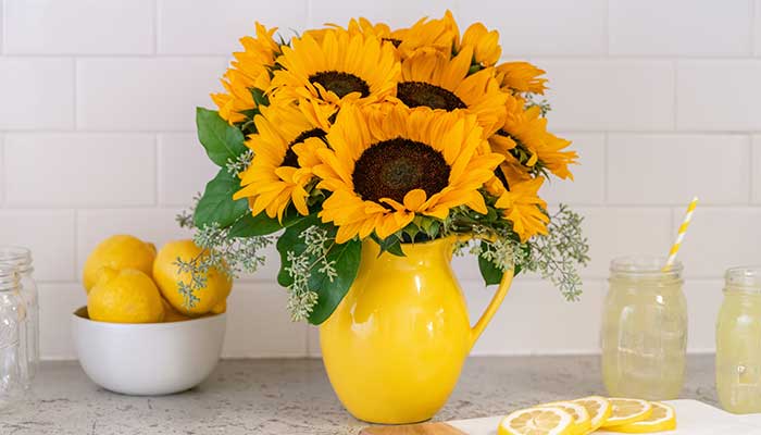 Teleflora's Sunny Day Pitcher of Sunflowers