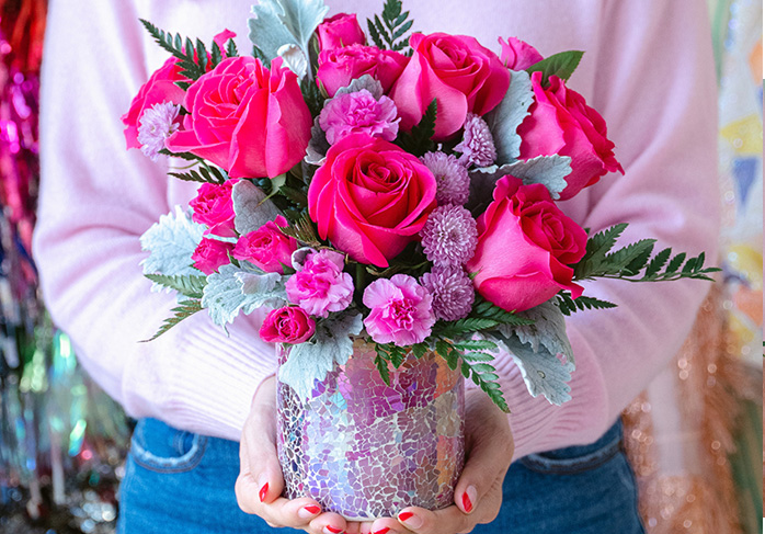 Teleflora's Radiantly Rosy Bouquet