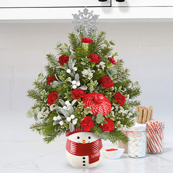 Teleflora's Snowman Surprise Tree