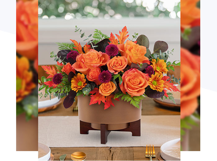Teleflora's Fall For Copper Centerpiece