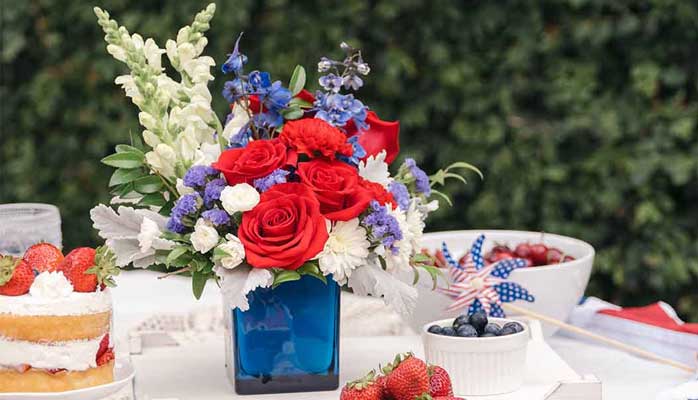 Teleflora's Red, White, & Blooms Bouquet