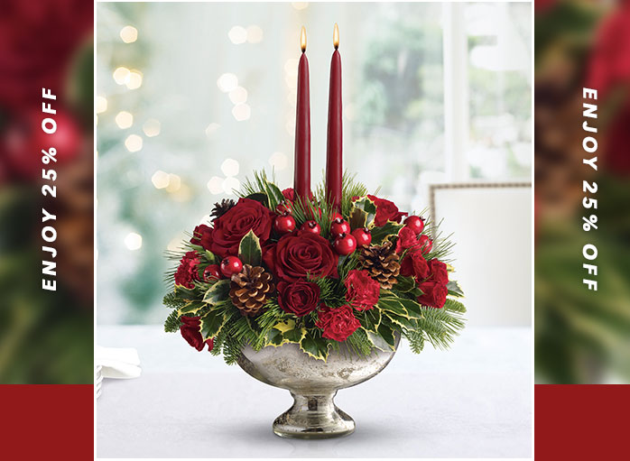 Teleflora's Mercury Glass Bowl Bouquet