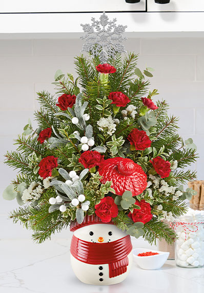 Teleflora's Snowman Surprise Tree