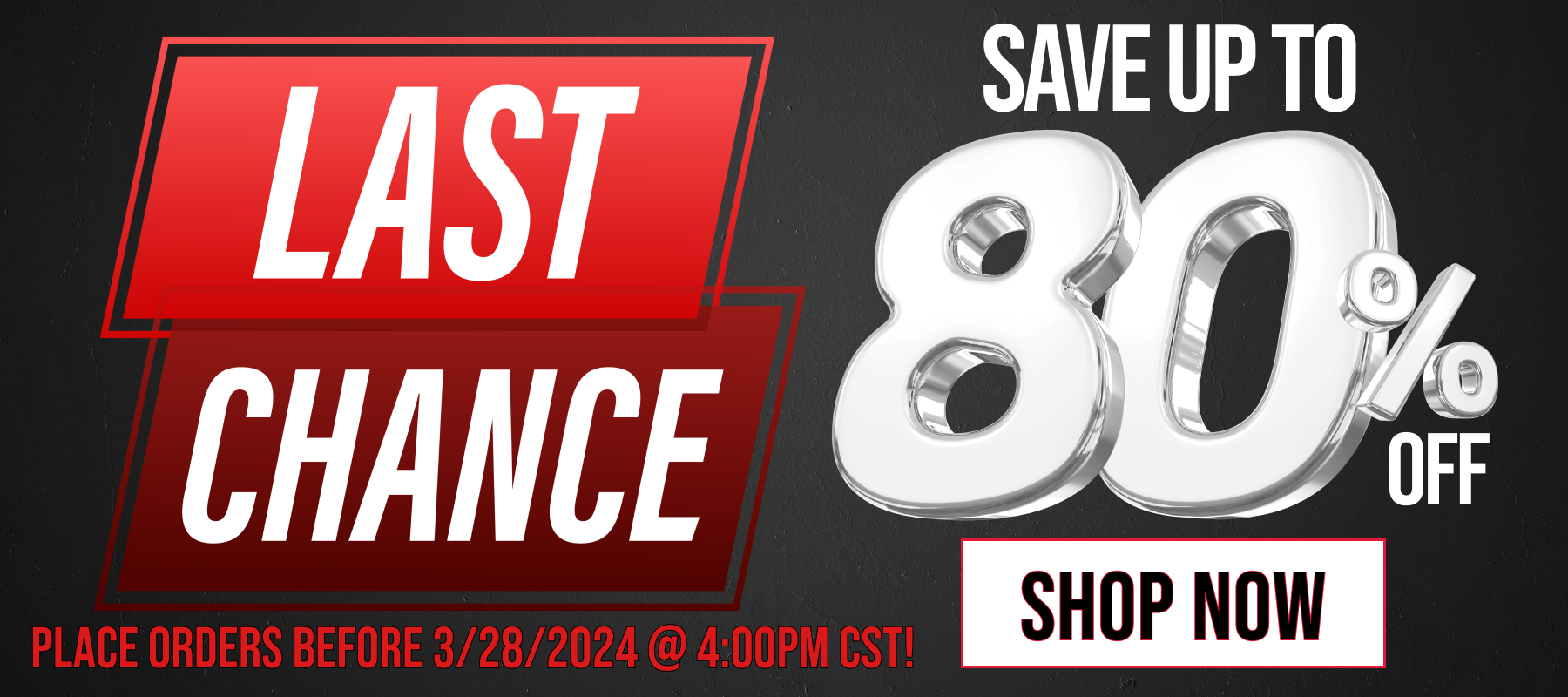 LAST CHANCE//SAVE UP TO 80% OFF//PLACE ORDERS BEFORE 3/28/2024 @ 4:00PM CST!//SHOP NOW