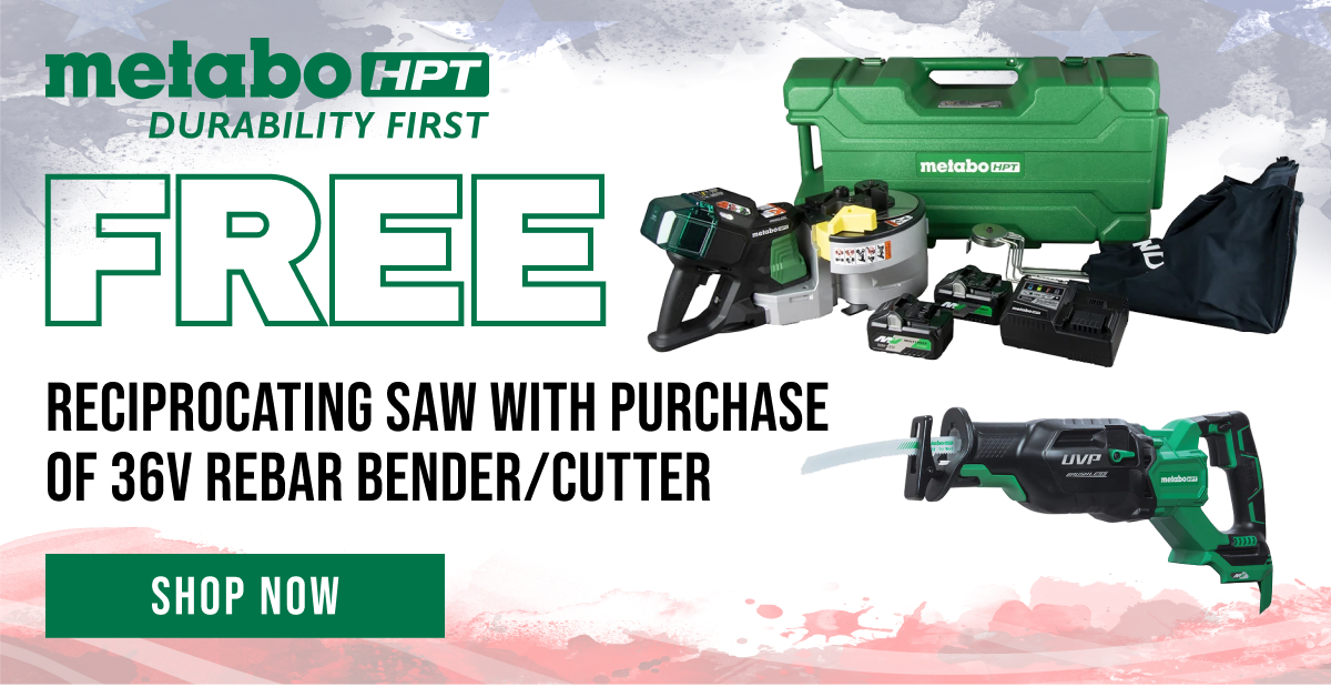 FREE Reciprocating Saw with purchase of 36V Rebar Bender/Cutter // Shop All